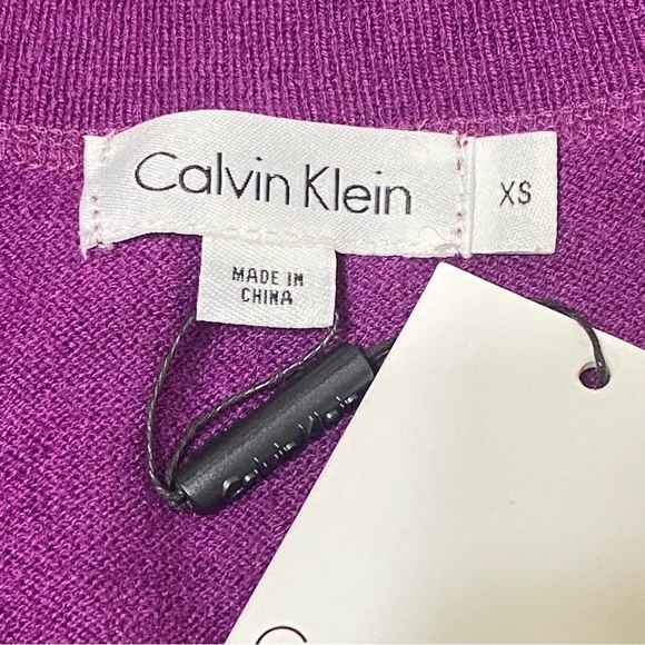 Calvin Klein Purple Wool Cashmere Blend Sweater Top NWT Y2K Retro Size XS - Picture 4 of 6